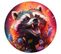 Jigsaw Puzzles for Adults 1000 Piece Colorful Art Raccoon Round Puzzles for 1000 Piece Relax & Challenge, Colorful Home Decor Art, for Friends 1000pcs (67.5x67.5cm)