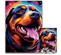 Jigsaw Puzzles for Adults, 1000 Piece Colorful Art Rottweiler cardboard Puzzles Brain Challenge Gift, Educational Activity for Teenagers 26X38CM/10.23x14.96inch