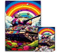 Jigsaw Puzzles for Adults 1000 Piece Colorful Art Tank Impossible Jigsaw Puzzles for Adults Ideal for Family Fun, Relaxation 50x75CM/19.68x29.52inch