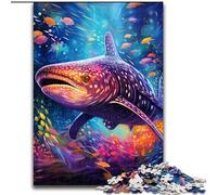 Jigsaw Puzzles for Adults, 1000 Piece Colorful Art Whale Shark cardboard Jigsaw Puzzles for Adults size 26x38cm Brain Challenge, for Teenagers & Home Decor