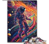 Jigsaw Puzzles for Adults 1000 Piece Colorful Astronaut Made of Wood, Fun Present & Activity for Home 50x75cm Birthday Party for Men Women