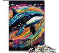 Jigsaw Puzzles for Adults 1000 Piece Colorful Blue Whale Jigsaw Adult Game Gift Family Interactive Game Brain Challenge Gift (size : 26x38cm)