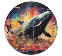Jigsaw Puzzles for Adults 1000 Piece Colorful Blue Whale Jigsaw Puzzles Family Interaction & Fun Gift,Vibrant Abstract Design (67.5x67.5cm)