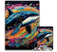 Jigsaw Puzzles for Adults 1000 Piece Colorful Blue Whale Puzzles for Adults Family Activity, DIY Home Decor, 50x75CM/19.68x29.52inch
