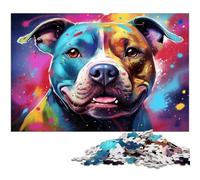 Jigsaw Puzzles for Adults 1000 Piece Colorful Bull Terrier cardboard Jigsaw Puzzles for Adults Perfect Home Or Office Decor, Ideal 26X38CM/10.23x14.96inch