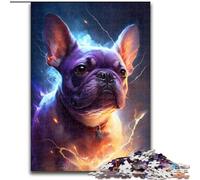 Jigsaw Puzzles for Adults 1000 Piece Colorful Bulldog Made of Wood, Perfect DIY Art Decor Or Birthday Gift 50x75cm for Family Interactive Game