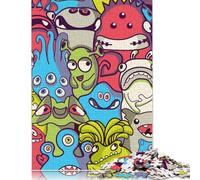Jigsaw Puzzles for Adults 1000 Piece Colorful Cartoon Monsters Puzzle for Adults Cardboard Puzzles Challenging Game 1000pcs (75x50cm)