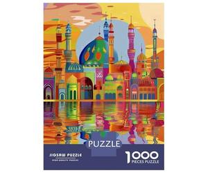 Jigsaw Puzzles for Adults 1000 Piece Colorful Cityscape Reflections Jigsaw Puzzle Fun Games Birthday Present Unique Birthday And Xmas Gifts 52x38cm/1000pcs