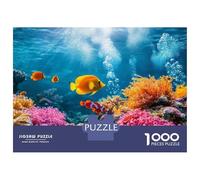 Jigsaw Puzzles for Adults 1000 Piece Colorful Coral Reef with Tropical Fish Puzzle for Adults Brain Teaser Game Difficult Hard Deal As Gifts for The Whole Family 38x26cm/1000pcs