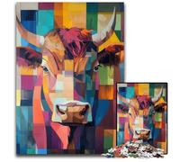 Jigsaw Puzzles for Adults 1000 Piece Colorful Cow Portrait Impossible Jigsaw Puzzles for Adults Brain Challenge Gift Educational Activity for Teenagers 1000 PCS(75x50cm)