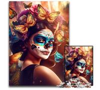 Jigsaw Puzzles for Adults 1000 Piece Colorful Day of The Dead cardboard Jigsaw Puzzles for Adults Perfect for Christmas, Halloween, Easter, New Year 26X38CM/10.23x14.96inch