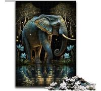 Jigsaw Puzzles for Adults 1000 Piece Colorful Elephant Forest Made of Wood, Fun Activity for at Home 50x75cm Family Fun Activity, Brain Challenge, for Teenager