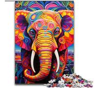 Jigsaw Puzzles for Adults 1000 Piece Colorful Elephant Jigsaw Brain-Challenging DIY Decorative Game, Family Interactive Toy (size : 26x38cm)