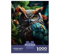 Jigsaw Puzzles for Adults 1000 Piece Colorful Fantasy Owl Artwork Jigsaw Puzzle Fun Games Birthday Present Unique Birthday And Xmas Gifts 38x26cm/1000pcs