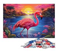 Jigsaw Puzzles for Adults 1000 Piece Colorful Flamingo Puzzles for Adults Ideal for Family Fun, Relaxation 26X38CM/10.23x14.96inch