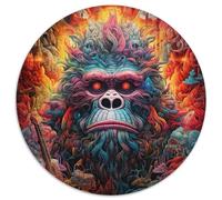 Jigsaw Puzzles for Adults 1000 Piece Colorful Gorillas Round Paper Jigsaw Family Interactive Game,Brain Teaser Gift,Educational Toy (67.5x67.5cm)