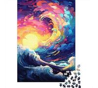 Jigsaw Puzzles For Adults 1000 Piece Colorful Japanese Waves Puzzle Jigsaw For Adults Challenging Game 1000pcs (75x50cm)
