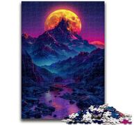 Jigsaw Puzzles for Adults 1000 Piece Colorful Mountains at Night Educational Games Educational Game for Birthday, Chrismas for And Age 14 50x75cm