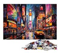 Jigsaw Puzzles for Adults 1000 Piece Colorful Neon New York City Wooden Puzzle - Learning Educational Toys Family Games 1000 PCS(75x50cm)