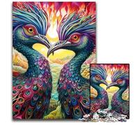 Jigsaw Puzzles for Adults 1000 Piece Colorful Peacock Impossible Jigsaw Puzzles for Adults Ideal for Family Fun, Relaxation 26X38CM/10.23x14.96inch