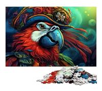 Jigsaw Puzzles for Adults 1000 Piece Colorful Pirate Ship Parrot cardboard Jigsaw Puzzles for Adults Perfect Home Or Office Decor, Ideal 26X38CM/10.23x14.96inch