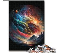 Jigsaw Puzzles for Adults 1000 Piece Colorful Planet Exploding Made of Wood, Unique DIY Home Decor Gift Idea 50x75cm Birthday Party for Men Women