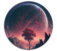 Jigsaw Puzzles for Adults 1000 Piece Colorful Planet Mountains 1000 Pieces Round Puzzles for Adults Family Interactive Game, Craft Gift with Colorful Artwork 1000pcs (67.5x67.5cm)