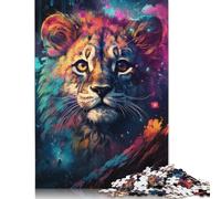Jigsaw Puzzles For Adults 1000 Piece Colorful Psychedelia of Cute Cosmic Lions Puzzle Jigsaw For Adults Challenging Game 1000pcs (75x50cm)