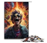 Jigsaw Puzzles for Adults 1000 Piece Colorful Psychedelic Gangster Zombies Jigsaw Puzzles Game Toys Funny 1000 PCS(75x50cm)