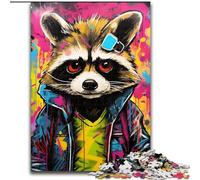 Jigsaw Puzzles for Adults, 1000 Piece Colorful Raccoon Adult Jigsaw Puzzles 1000 Pieces Skill Level Beginner, Great for Birthday (Szie 26x38 cm)