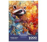 Jigsaw Puzzles for Adults 1000 Piece Colorful Raccoon Portrait Puzzle for Adults Brain Teaser Game Difficult Hard Deal As Gifts for The Whole Family 38x26cm/1000pcs