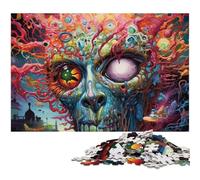 Jigsaw Puzzles for Adults 1000 Piece Colorful Skull Jigsaw Puzzles Colorful Home Decor & Interactive Family Game, 26X38CM/10.23x14.96inch