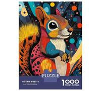 Jigsaw Puzzles for Adults 1000 Piece Colorful Squirrel Portrait Squirrel Home Decor Jigsaws for Adults Anti-Stress Toys Birthday Present Unique Birthday And Gifts 38x26cm/1000pcs
