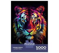 Jigsaw Puzzles for Adults 1000 Piece Colorful Tiger Puzzle for Adults Brain Teaser Game Enhance Memory Fun at Home Activities, 38x26cm/1000pcs