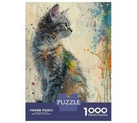 Jigsaw Puzzles for Adults 1000 Piece Colorful Whiskers Puzzle for Adults Brain Teaser Game Presents for Women Fun Activities at Home 38x26cm/1000pcs