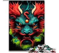 Jigsaw Puzzles for Adults 1000 Piece Colourful Art Lion Made of Wood, High-Difficulty Brain Teaser for Teenagers 50x75cm for Family Interactive Game