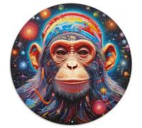 Jigsaw Puzzles for Adults 1000 Piece Colourful Art Monkey Round Cardboard Jigsaw Puzzles Perfect Christmas & New Year Gift, (67.5x67.5cm)