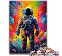 Jigsaw Puzzles for Adults 1000 Piece Colourful Astronauts Puzzles,Staycation Kill Time with Matching Poster And Trivia Sheet (26x38cm)