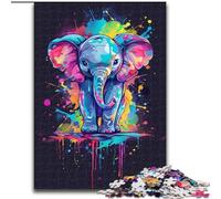 Jigsaw Puzzles for Adults 1000 Piece Colourful Baby Elephants Made of Wood, Perfect DIY Art Decor Or Birthday Gift 50x75cm Family Fun Craft, Perfect for Birthdays, Holidays
