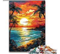 Jigsaw Puzzles for Adults 1000 Piece Colourful Beach Art Made of Wood, Perfect Home Or Office Decor, Ideal 50x75cm for Family Interactive Game