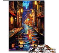 Jigsaw Puzzles for Adults 1000 Piece Colourful City Streets Made of Wood, Perfect Home Or Office Decor, Ideal 50x75cm for Family Interactive Game