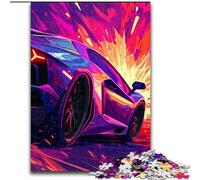 Jigsaw Puzzles for Adults 1000 Piece Colourful Classic Sports Cars Made of Wood, Fun Activity for at Home 50x75cm Family Fun Activity, Brain Challenge, for Teenager