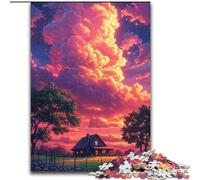 Jigsaw Puzzles for Adults 1000 Piece Colourful Clouds Jigsaw Puzzles Made of Wood,Brain Teaser Game, Interactive Family Game, Suitable for Ages 14+ 1000pcs(50x75cm)