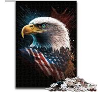 Jigsaw Puzzles for Adults 1000 Piece Colourful Eagle Head Made of Wood, High-Difficulty Brain Teaser for Teenagers 50x75cm for Family Interactive Game
