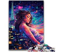 Jigsaw Puzzles for Adults 1000 Piece Colourful Eiffel Tower Jigsaw,Educational Games Wall Decoration Unique Birthday And Xmas Gifts (38x26cm)