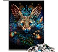 Jigsaw Puzzles for Adults 1000 Piece Colourful Fantasy Cat Made of Wood, High-Difficulty Brain Teaser for Teenagers 50x75cm for Family Interactive Game