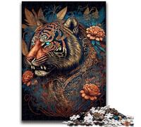 Jigsaw Puzzles for Adults 1000 Piece Colourful Fantasy Tiger Help The Brain Exercise Addictive Toys to Cultivate Patience Parent-child Interaction 26x38cm