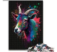 Jigsaw Puzzles for Adults 1000 Piece Colourful Goats Puzzle Made of Wood, for Birthdays, Christmas, Halloween, Thanksgiving, Easter 1000pcs(50x75cm)