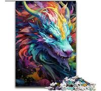 Jigsaw Puzzles for Adults 1000 Piece Colourful Graffiti Flying Dragon Made of Wood, High-Difficulty Brain Teaser for Teenagers 50x75cm for Family Interactive Game