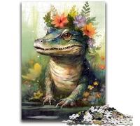 Jigsaw Puzzles for Adults 1000 Piece Colourful Hand Painted Baby Crocodile Puzzles for Teenagers,Challenging Game Gifts for Is Ideal As A Gift for The Whole Family (50x75cm)
